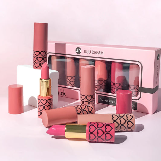 Coffret 6 Rouges à Lèvres Mats Nude — Longue Tenue